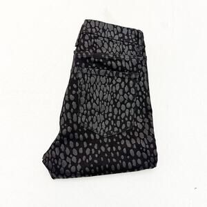 Good American Good Legs Crop Printed Black Foil 01 Denim Jeans Size 6 / 28